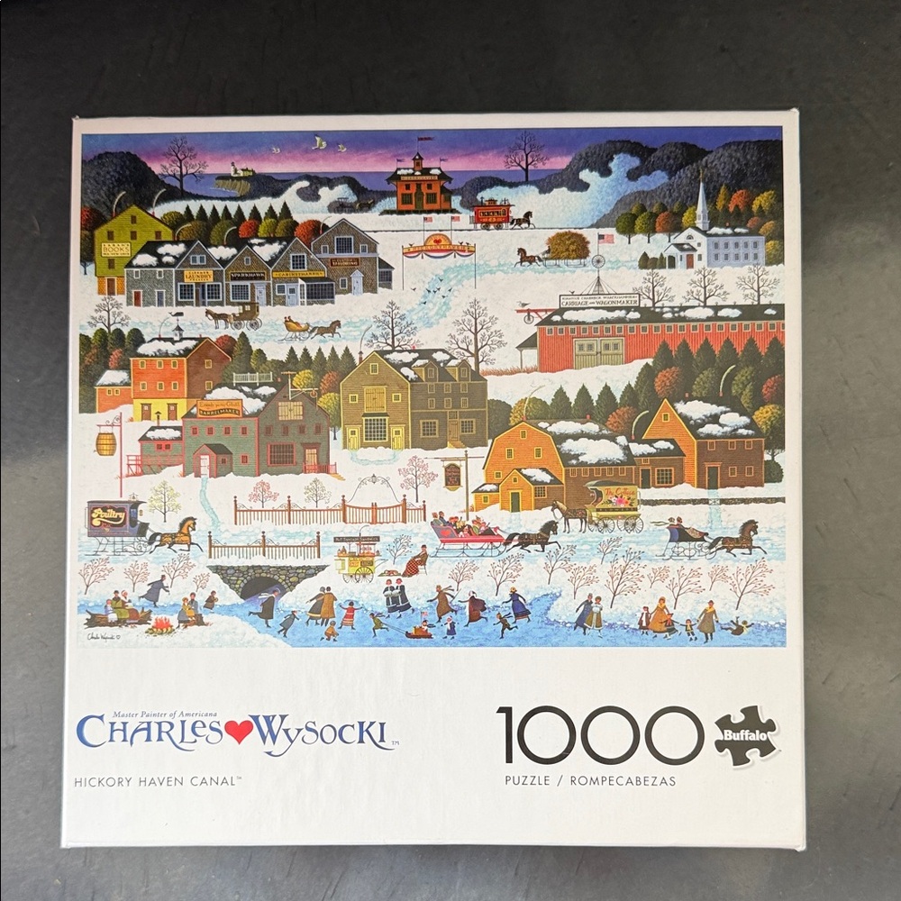 Charles Wysocki 1000-Piece Hickory Haven Canal Puzzle - Multicolor
